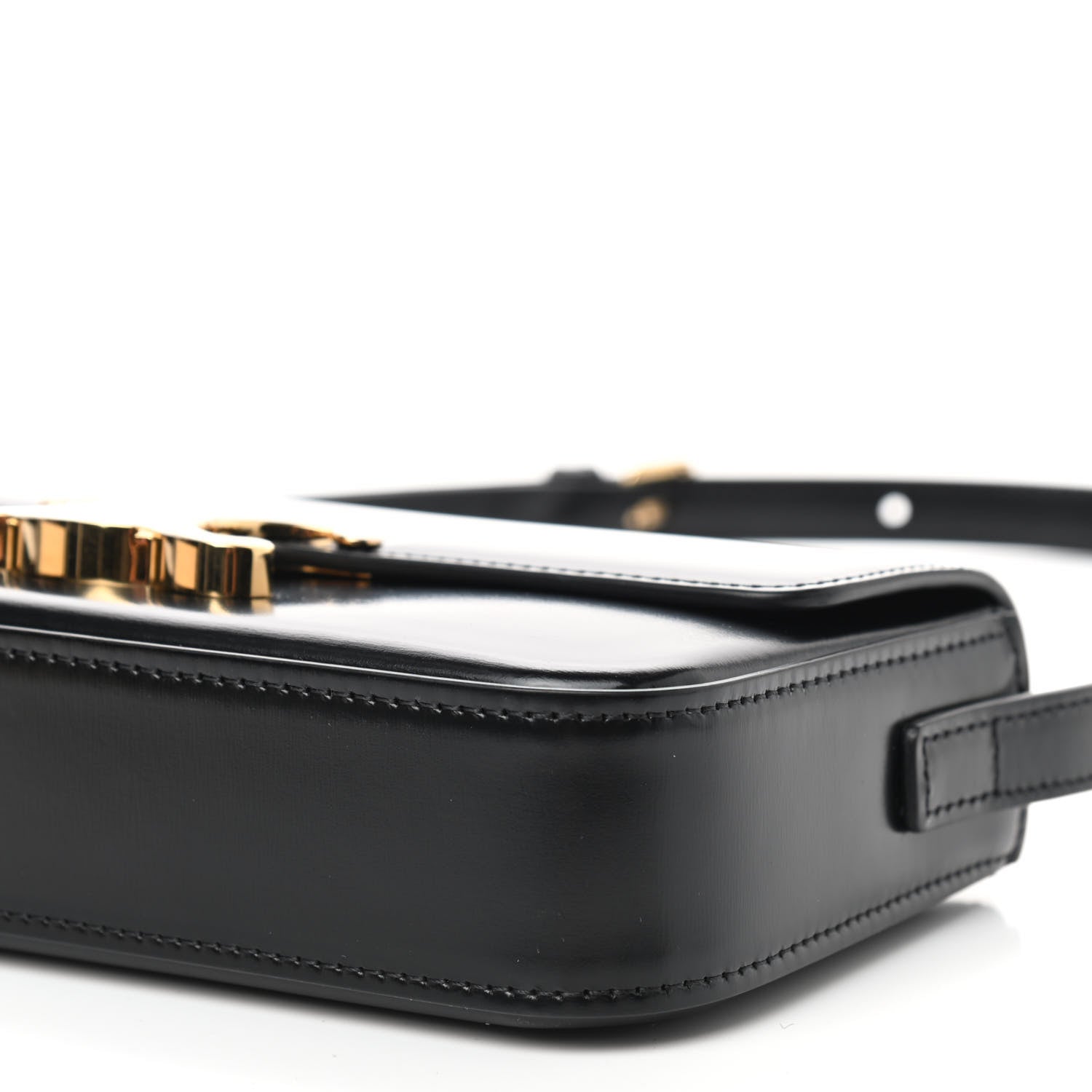 Celine Shiny Calfskin Triomphe Shoulder Bag Black 6 of 8