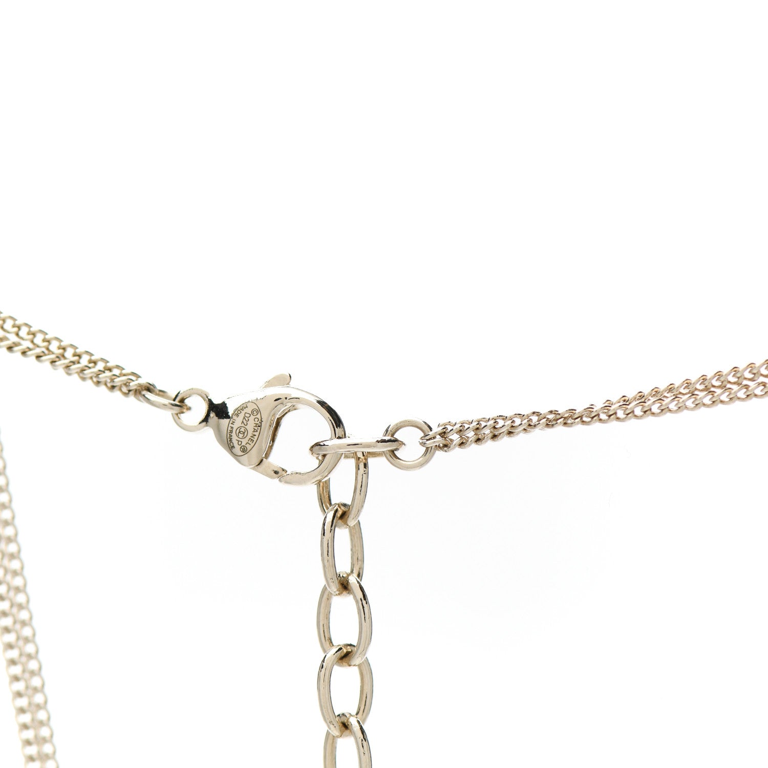 Chanel Crystal CC Square Pendant Necklace Gold 4 of 4