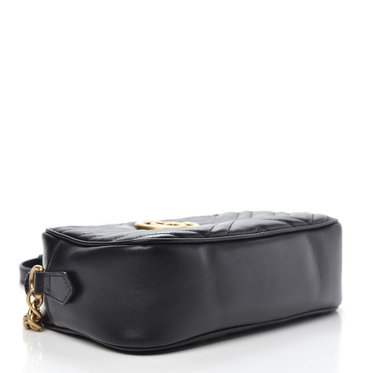 Calfskin Matelasse Small GG Marmont Chain Shoulder Bag Black