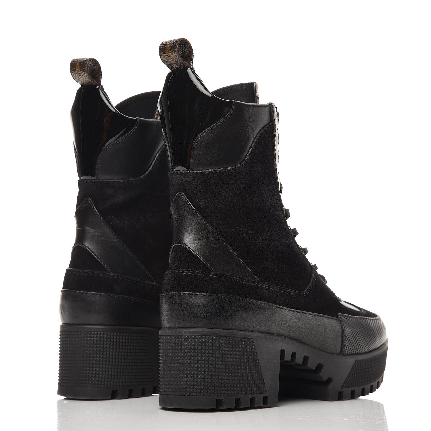 Louis Vuitton Suede Calfskin Laureate Platform Desert Boots 36 Black 4 of 11