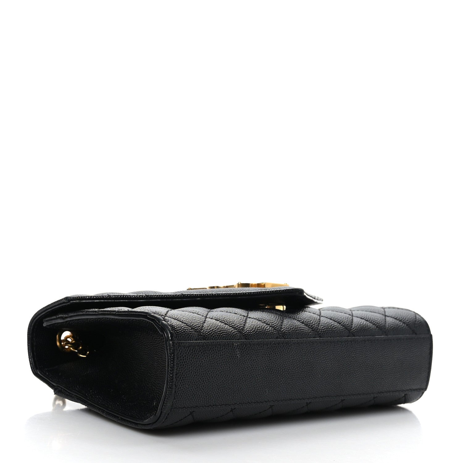 Saint Laurent Grain De Poudre Textured Mixed Matelasse Triquilt Small Monogram Satchel Black 4 of 8
