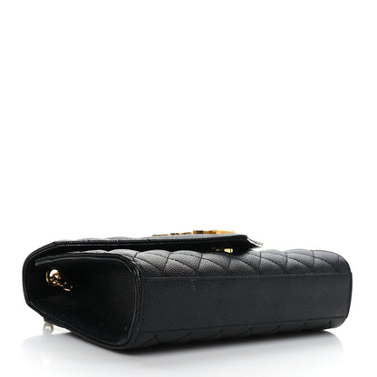 Saint Laurent Grain De Poudre Textured Mixed Matelasse Triquilt Small Monogram Satchel Black 4 of 8
