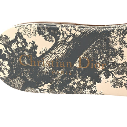 Christian Dior Canvas Toile De Jouy Embroidered Dway Flat Slide Sandals 35.5 Light Grey 7 of 9