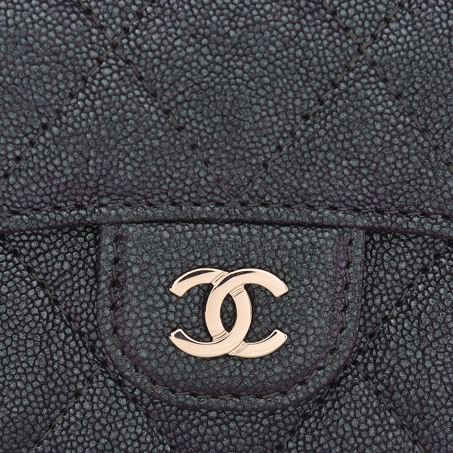 Chanel Iridescent Caviar Quilted Flap Card Holder On Chain Black 11 of 12