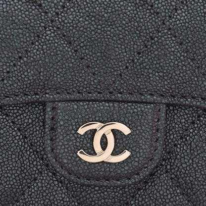 Chanel Iridescent Caviar Quilted Flap Card Holder On Chain Black 11 of 12