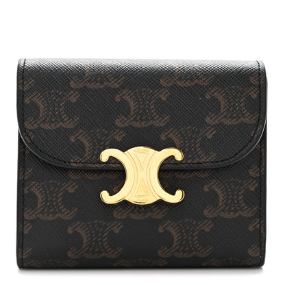 Celine Triomphe Canvas Small Triomphe Wallet Tan 1 of 7