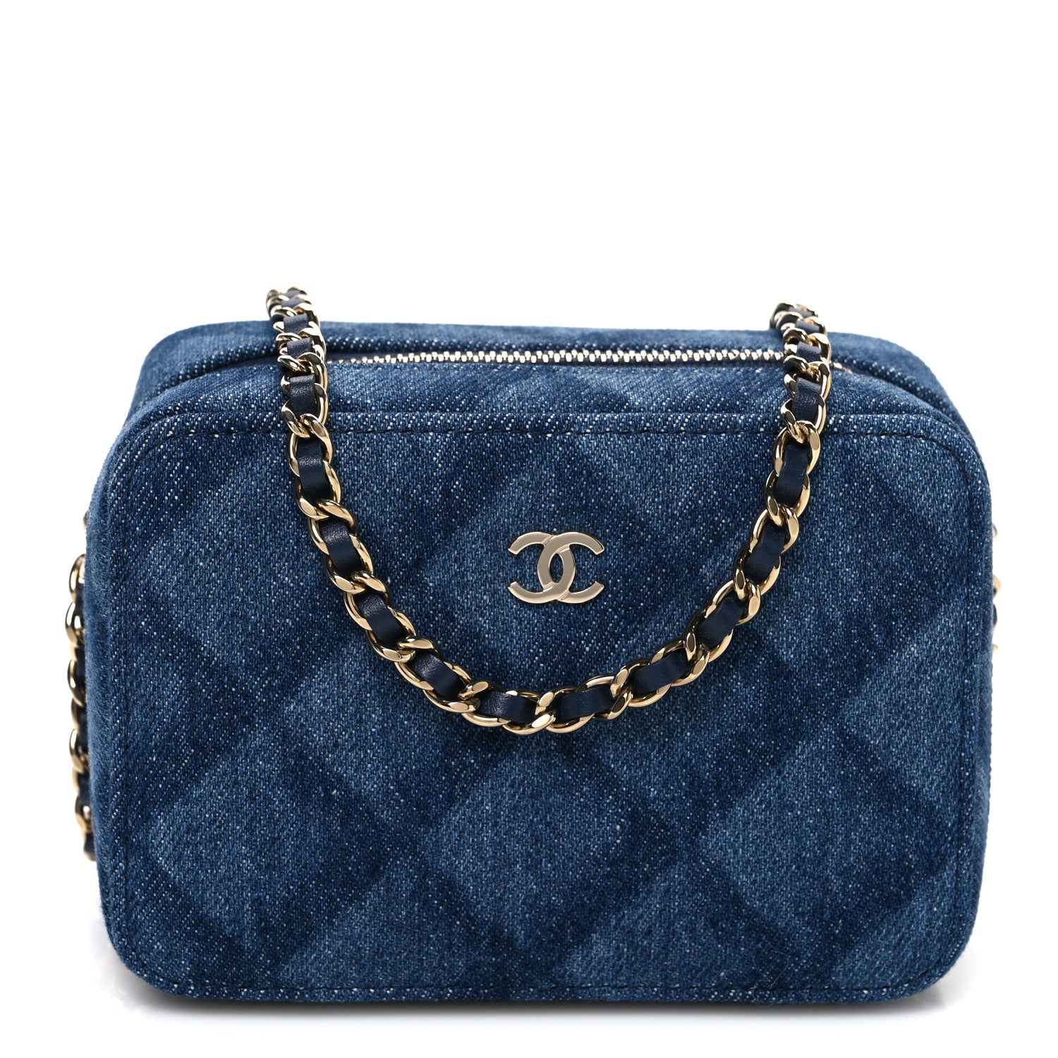 Chanel Printed Denim CC Camera Case Blue 1 of 10