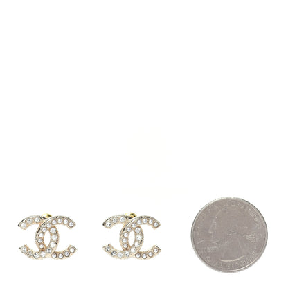 Chanel Crystal Pearl CC Earrings Gold 2 of 5