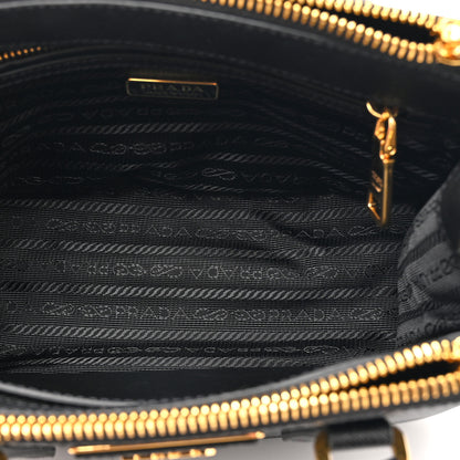 Prada Saffiano Lux Mini Galleria Double Zip Shoulder Tote Black 6 of 12