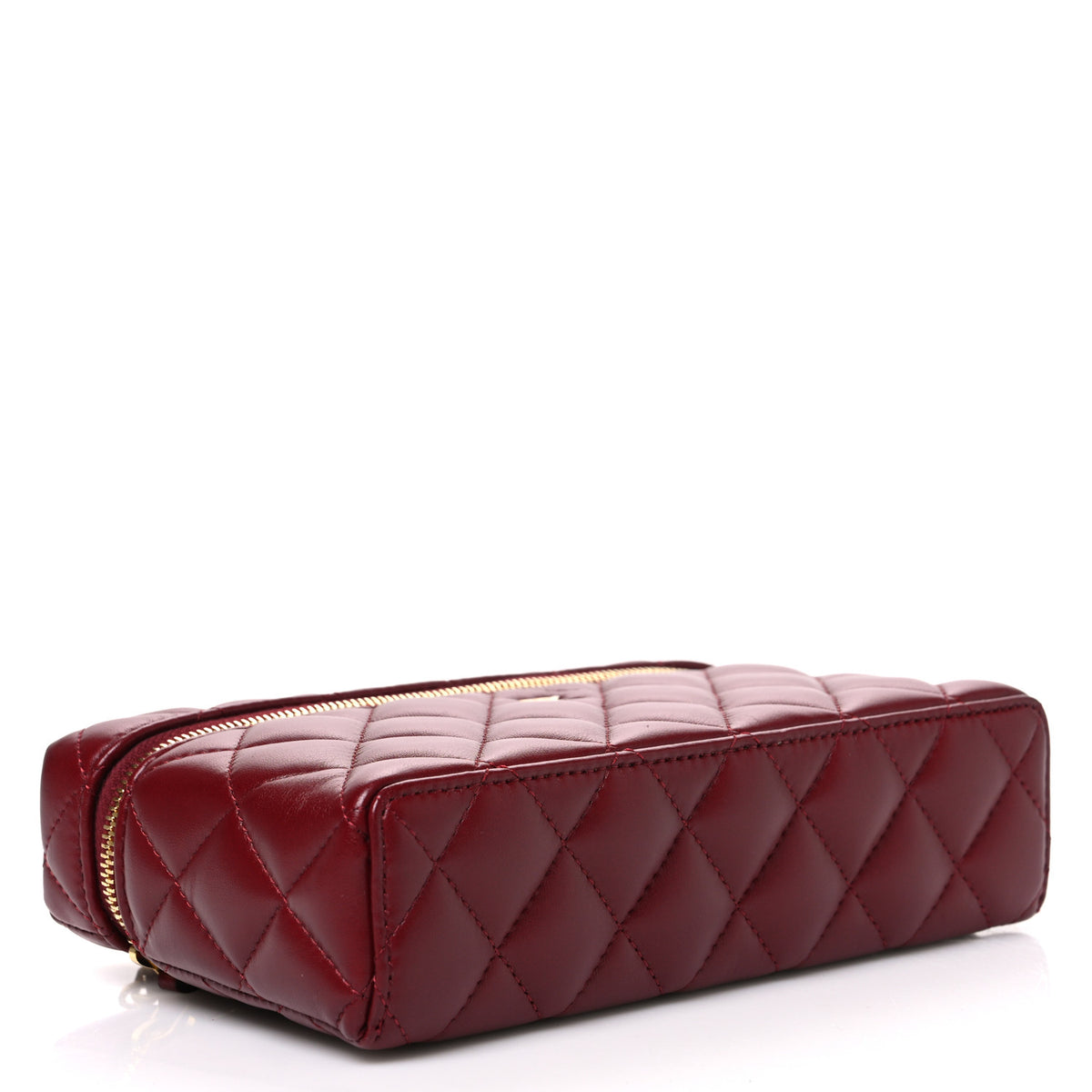 Chanel Lambskin Quilted Top Handle Slim Vanity With Chain Burgundy 4 of 11