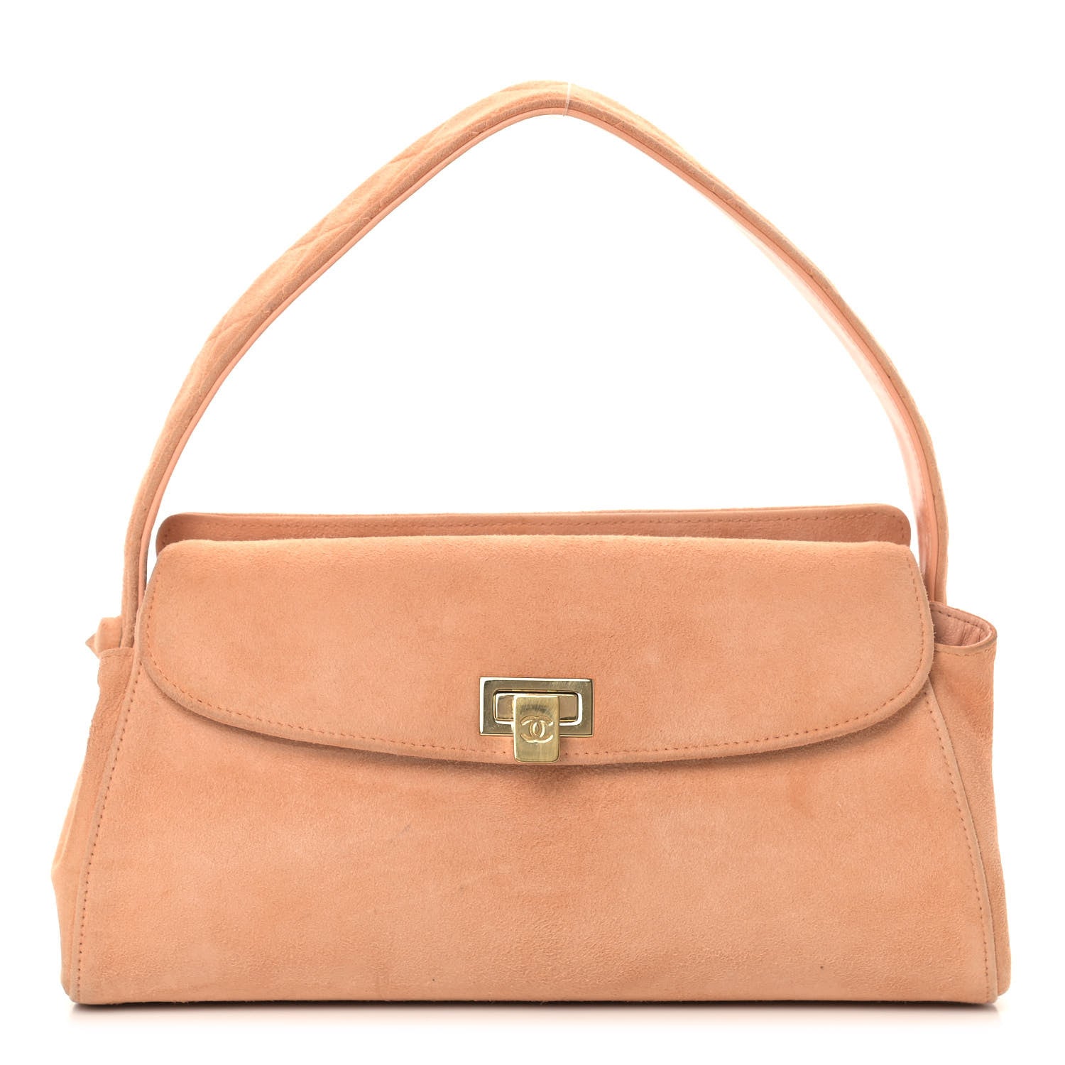 Chanel Suede Calfskin Shoulder Bag Light Orange 1 of 14