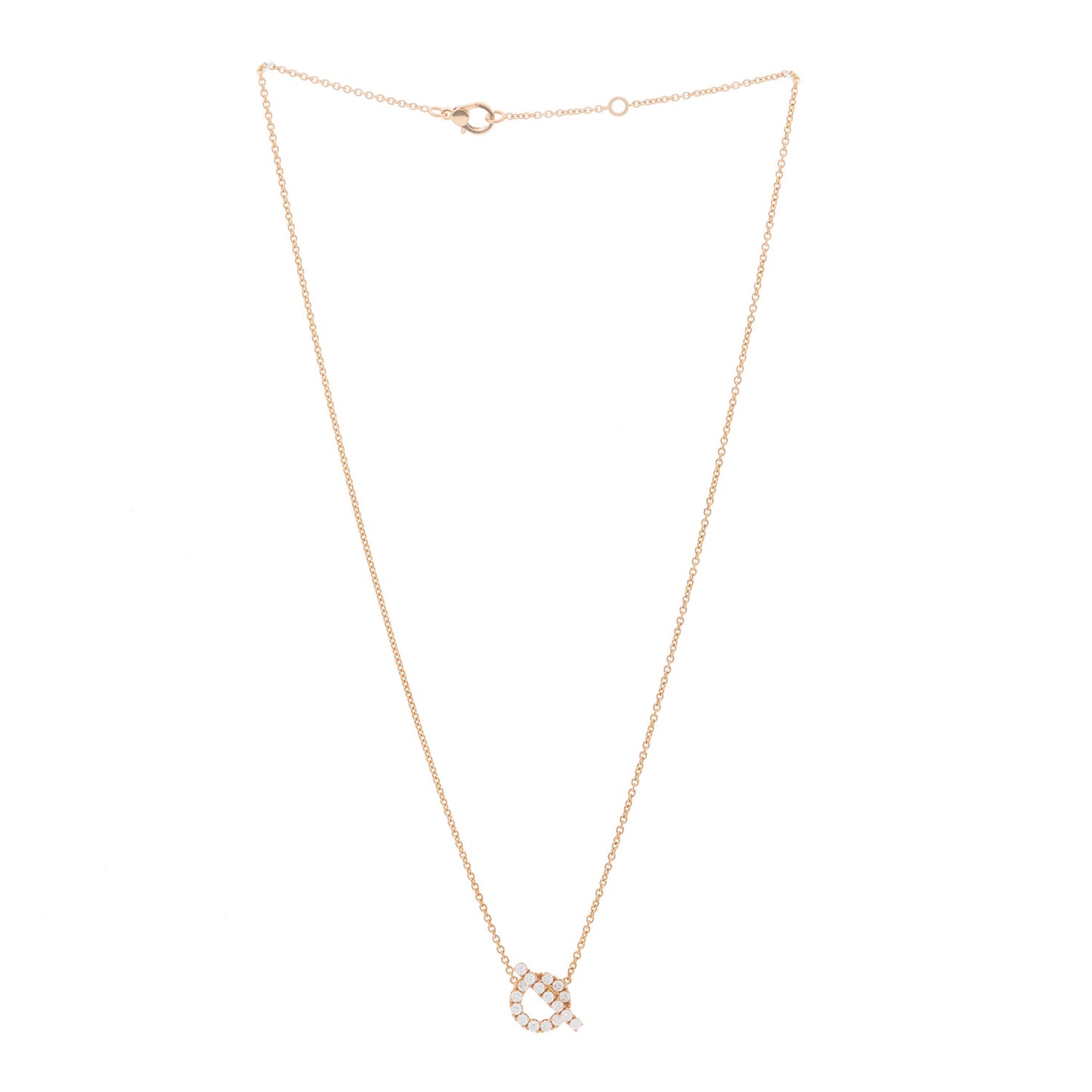 18K Rose Gold Diamond Finesse Pendant Necklace