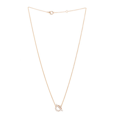 Hermes 18K Rose Gold Diamond Finesse Pendant Necklace 2 of 5
