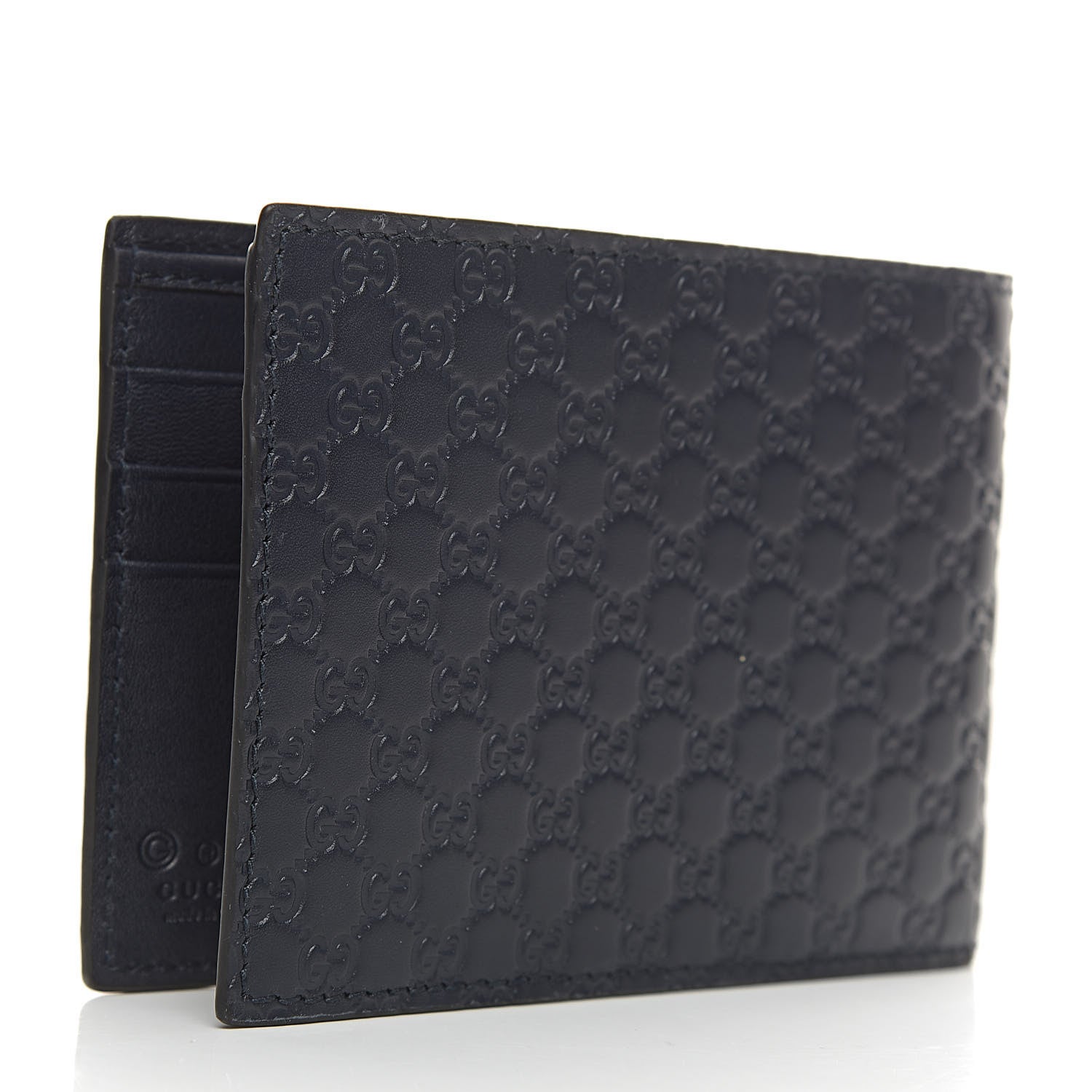 Gucci Microguccissima Bi-Fold Wallet Navy Blue 3 of 8