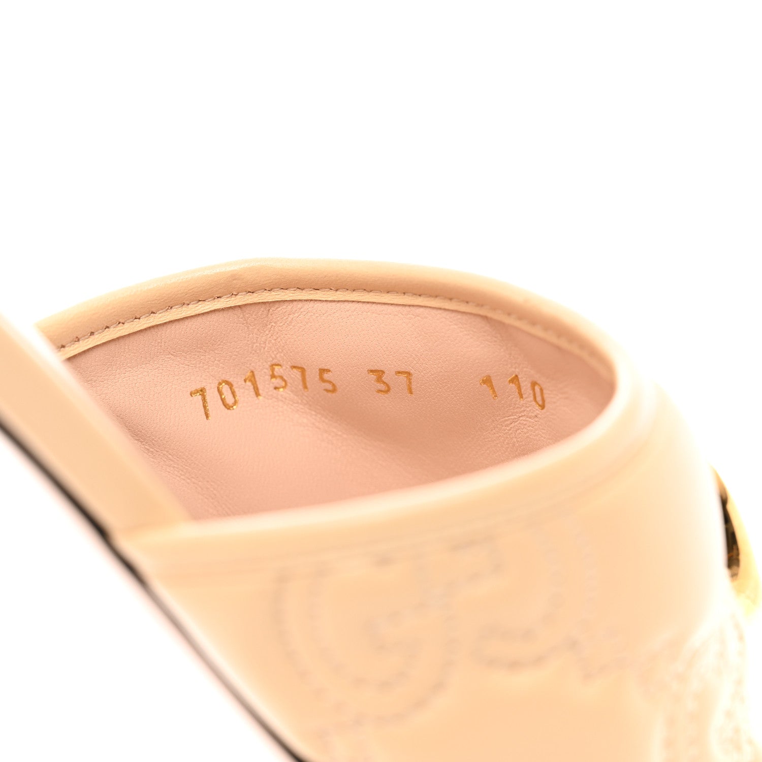 Gucci Nappa GG Matelasse GG Marmont Flat Slide Sandals 37 Naturale 8 of 9