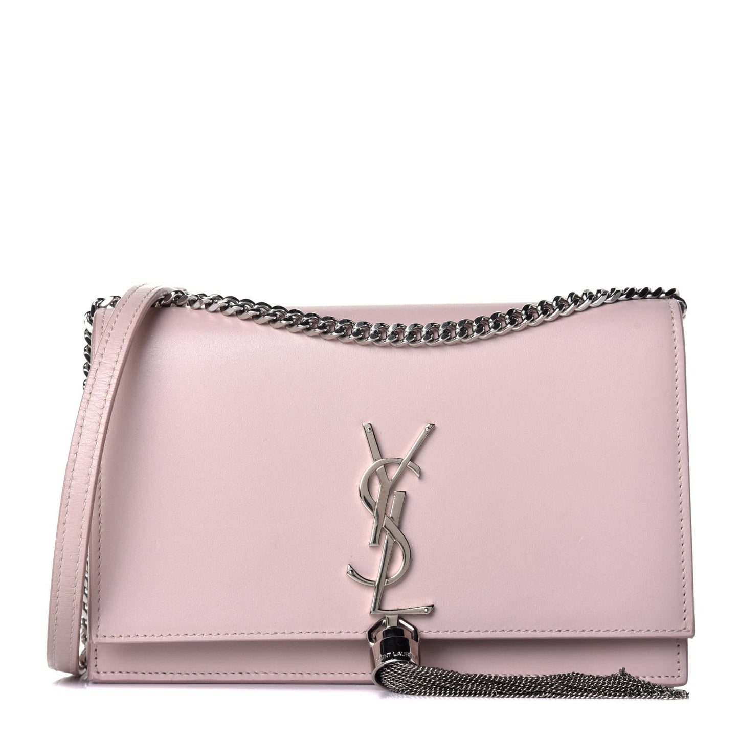 Smooth Calfskin Classic Monogram Kate Tassel Chain Wallet Marble Pink