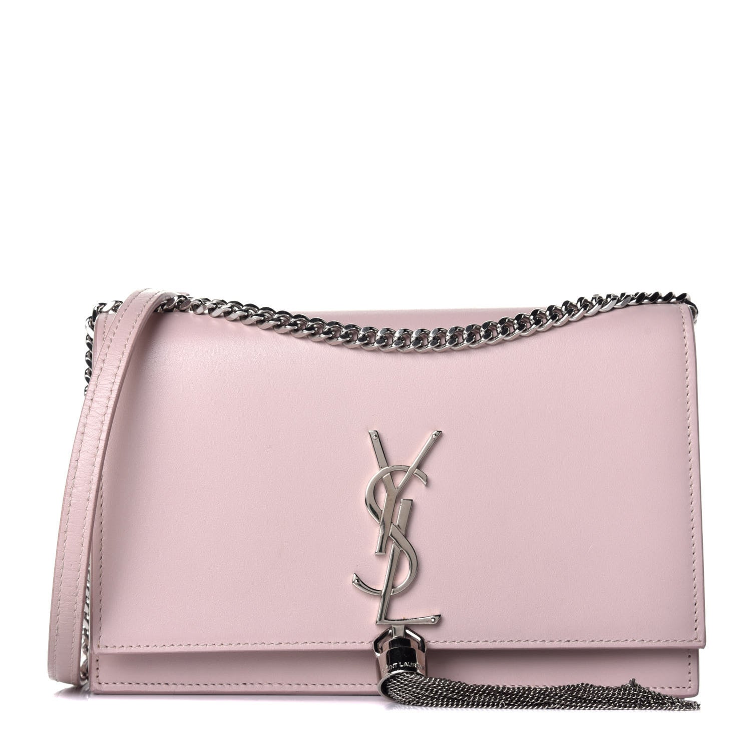 Saint Laurent Smooth Calfskin Classic Monogram Kate Tassel Chain Wallet Marble Pink 1 of 10
