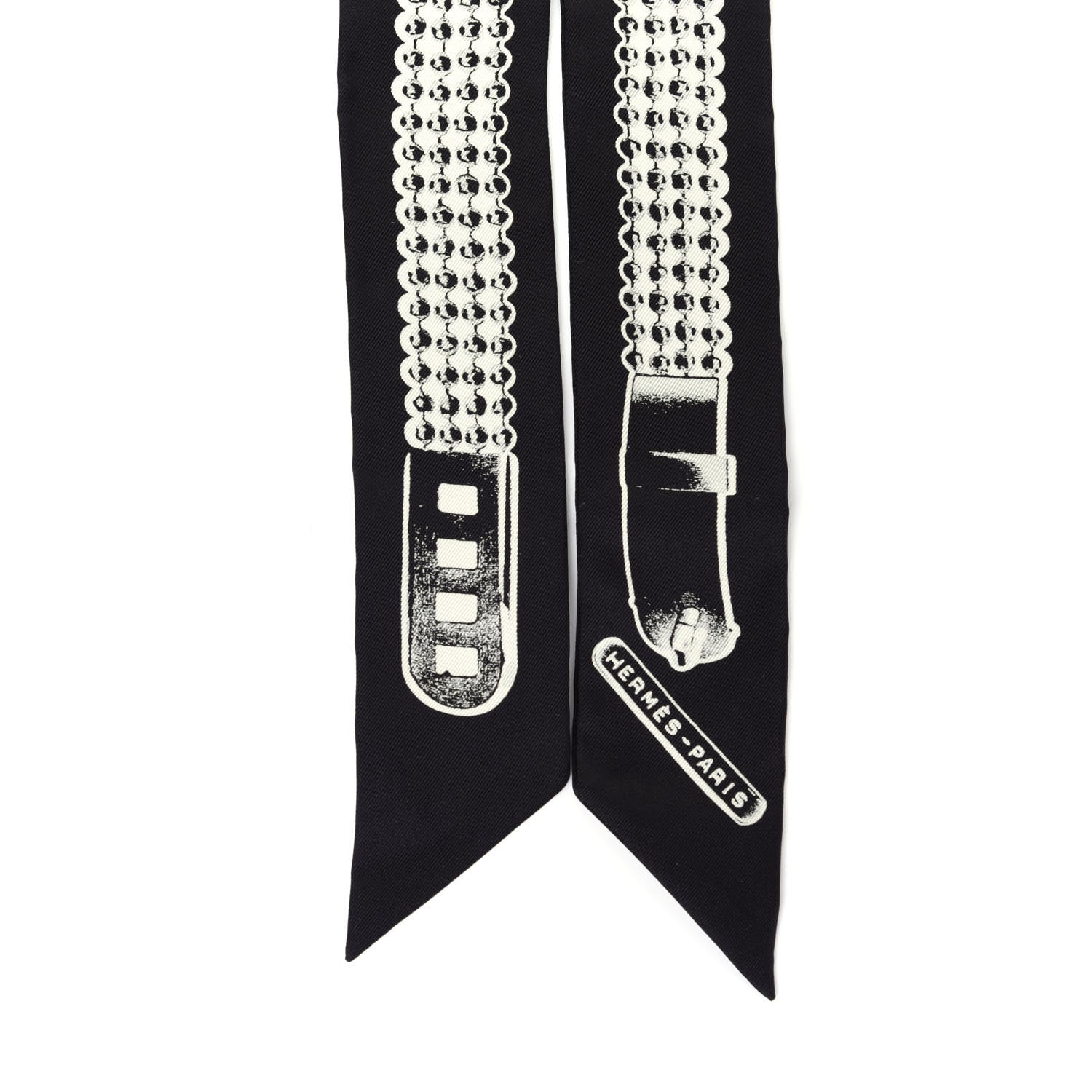 Hermes Silk Le Tresor De Medor Twilly Black White 5 of 6