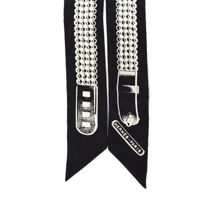 Hermes Silk Le Tresor De Medor Twilly Black White 5 of 6