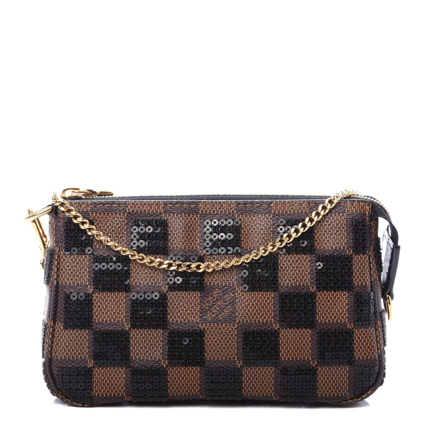 Damier Paillettes Mini Pochette Accessories Black
