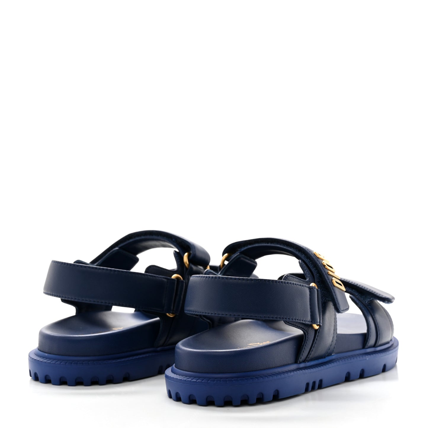 Lambskin Dioract 10mm Sandals 37 Deep Blue