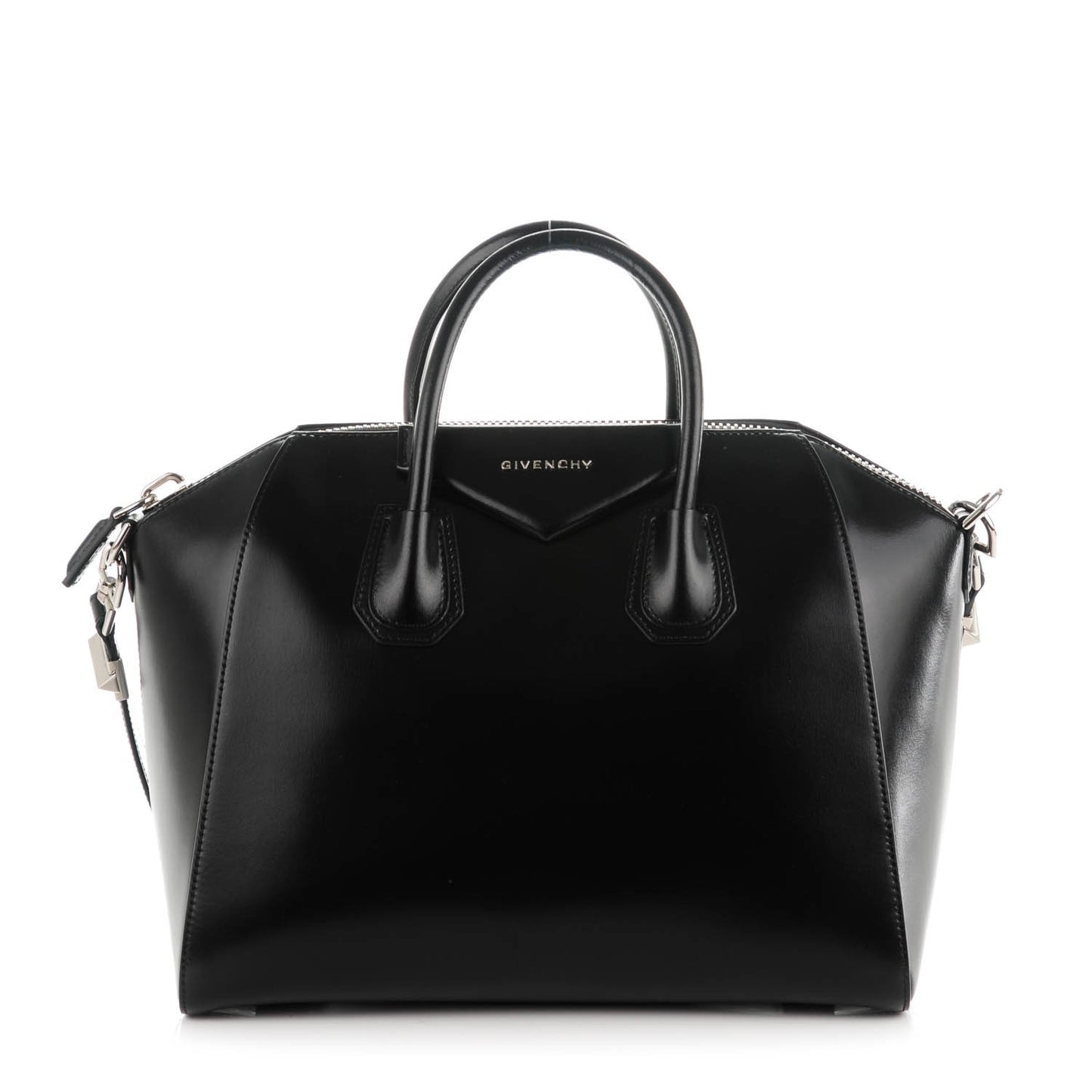 Shiny Lord Calfskin Medium Antigona Black