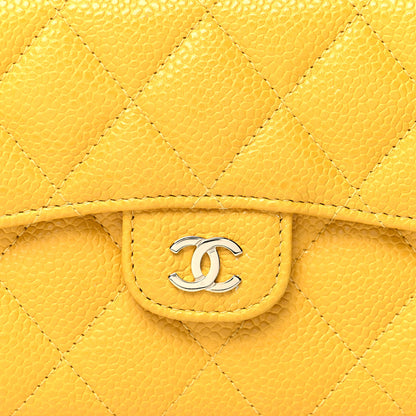 Chanel Caviar Quilted Compact Flap Wallet Yellow 9 of 14