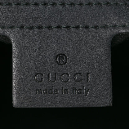 Gucci GG Supreme Monogram Appia Calfskin Web Flat Messenger Bag Black Grey 6 of 9