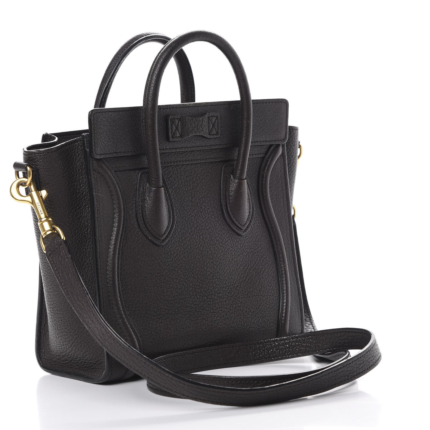 Drummed Calfskin Nano Luggage Brown