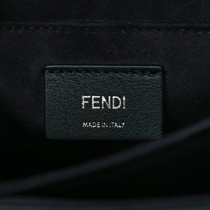 Fendi Vitello Century Opaco Monster Eyes Fringe Studded Kan I Shoulder Bag Black 6 of 10