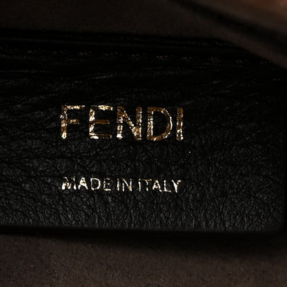 Fendi Vitello Grace Glazed Fabric FF 1974 Double F Shoulder Bag Fragola Mogano Panna 7 of 10