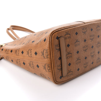 MCM Visetos Medium Liz Reversible Shopper Tote Cognac 8 of 9