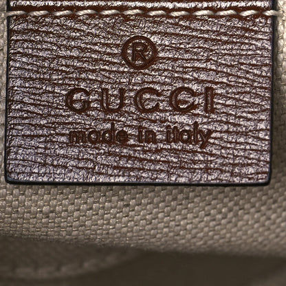 Gucci GG Supreme Monogram Azalea Calfskin Mini Horsebit 1955 Top Handle Bag Beige Ebony Brown Sugar 6 of 13
