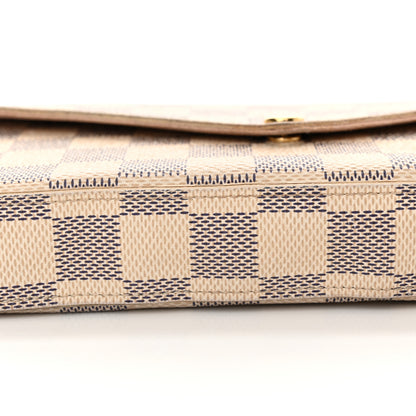 Louis Vuitton Damier Azur Pochette Felicie Chain Wallet Rose Ballerine 15 of 15