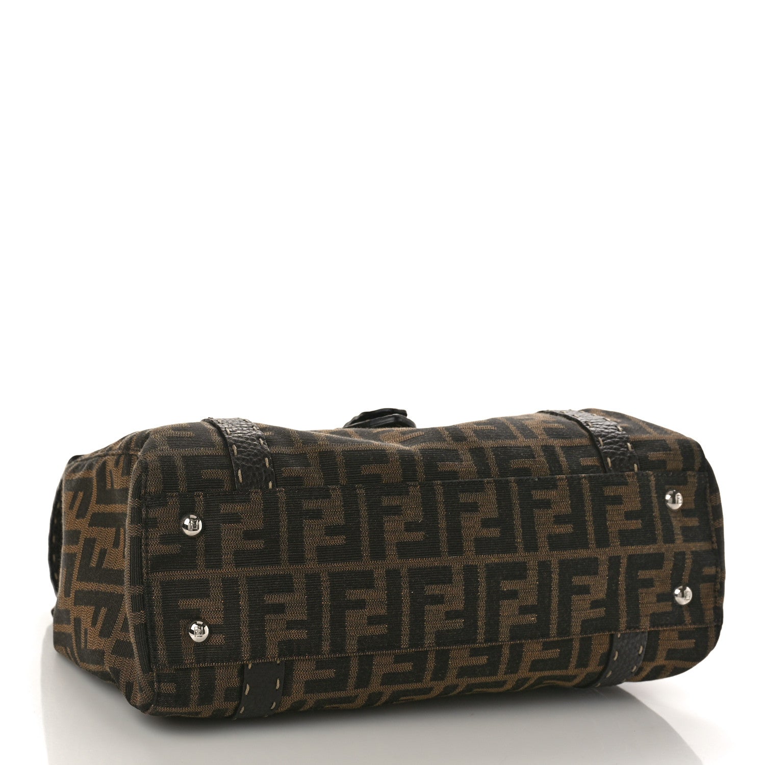 Fendi Zucca Selleria Medium Linda Satchel Tobacco 4 of 8