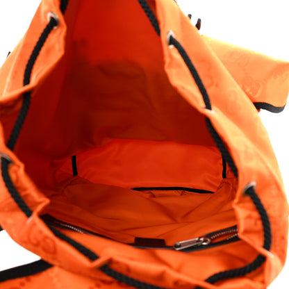 Gucci Econyl Nylon Monogram Off The Grid Utility Pocket Backpack Carrot Orange Black 5 of 16