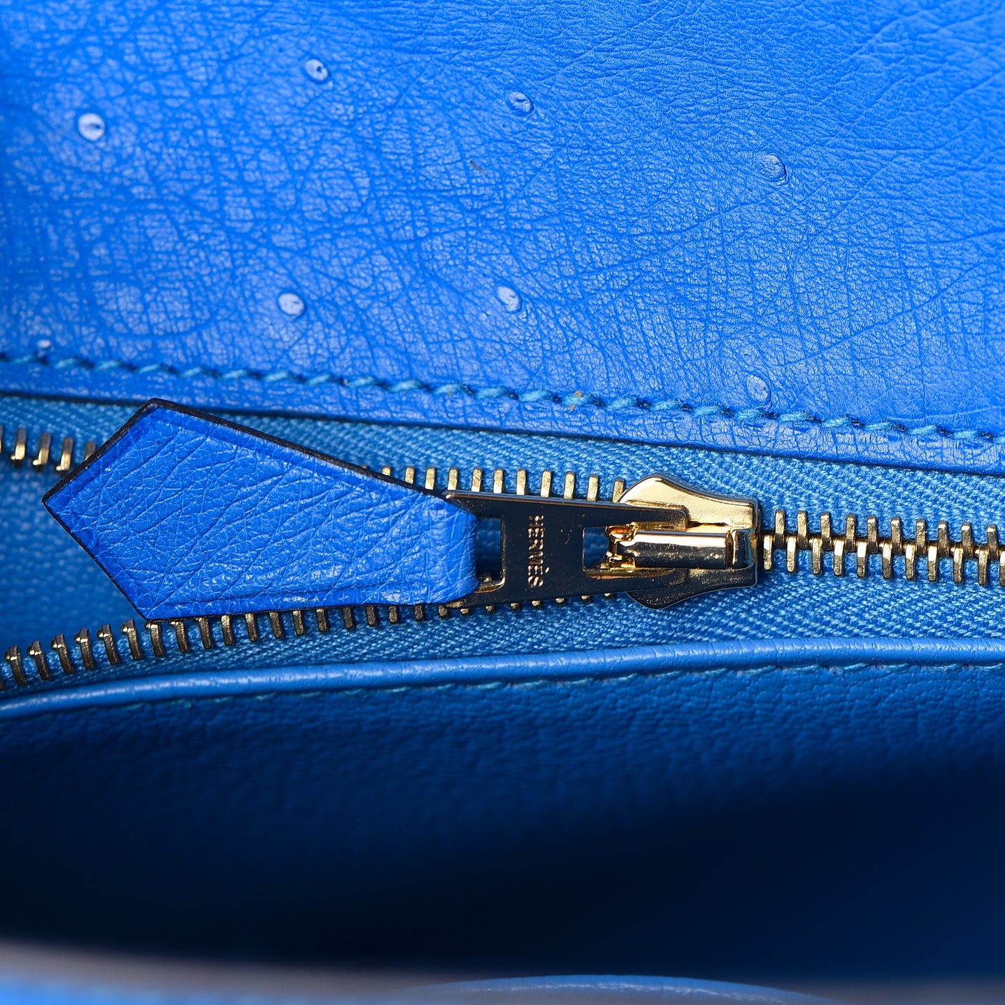Ostrich Kelly Sellier 25 Bleuet
