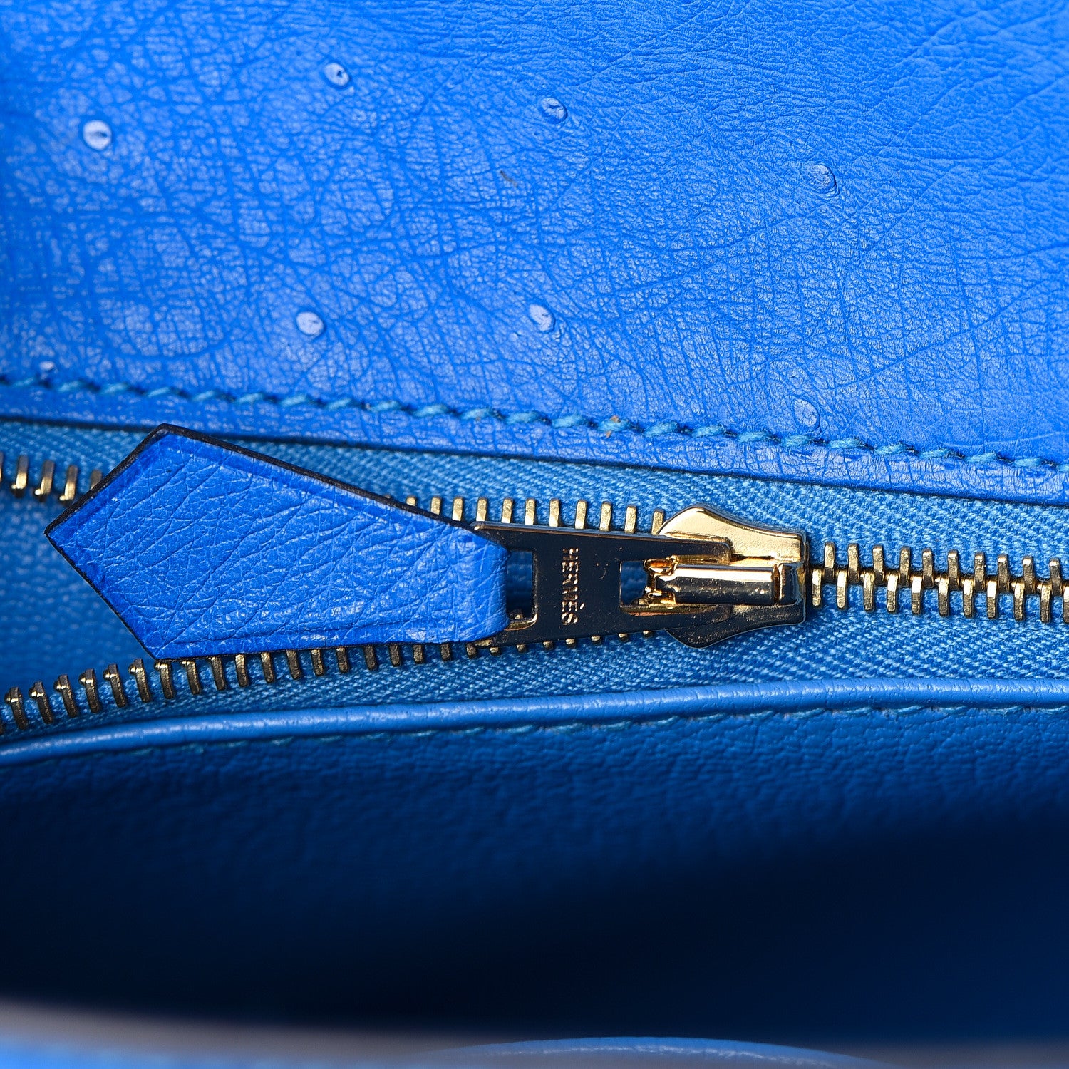 Hermes Ostrich Kelly Sellier 25 Bleuet 13 of 40