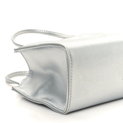 Telfar Metallic Vegan Leather Small Shopping Bag Silver 9 of 12