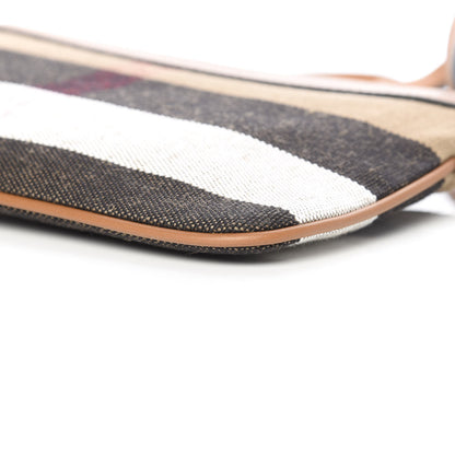 Burberry Mega Check Peyton Crossbody Clutch Bag Saddle Brown 11 of 11