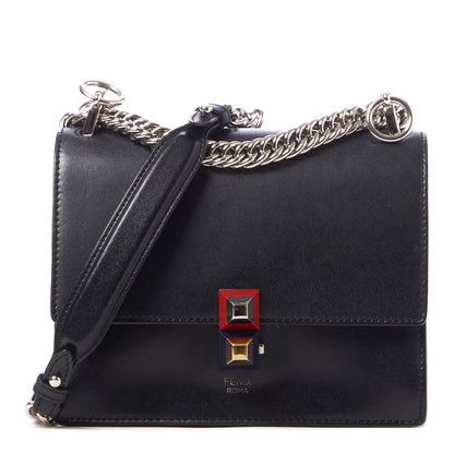 Fendi Vitello Liberty Studded Small Kan I Shoulder Bag Black Multicolor 1 of 8