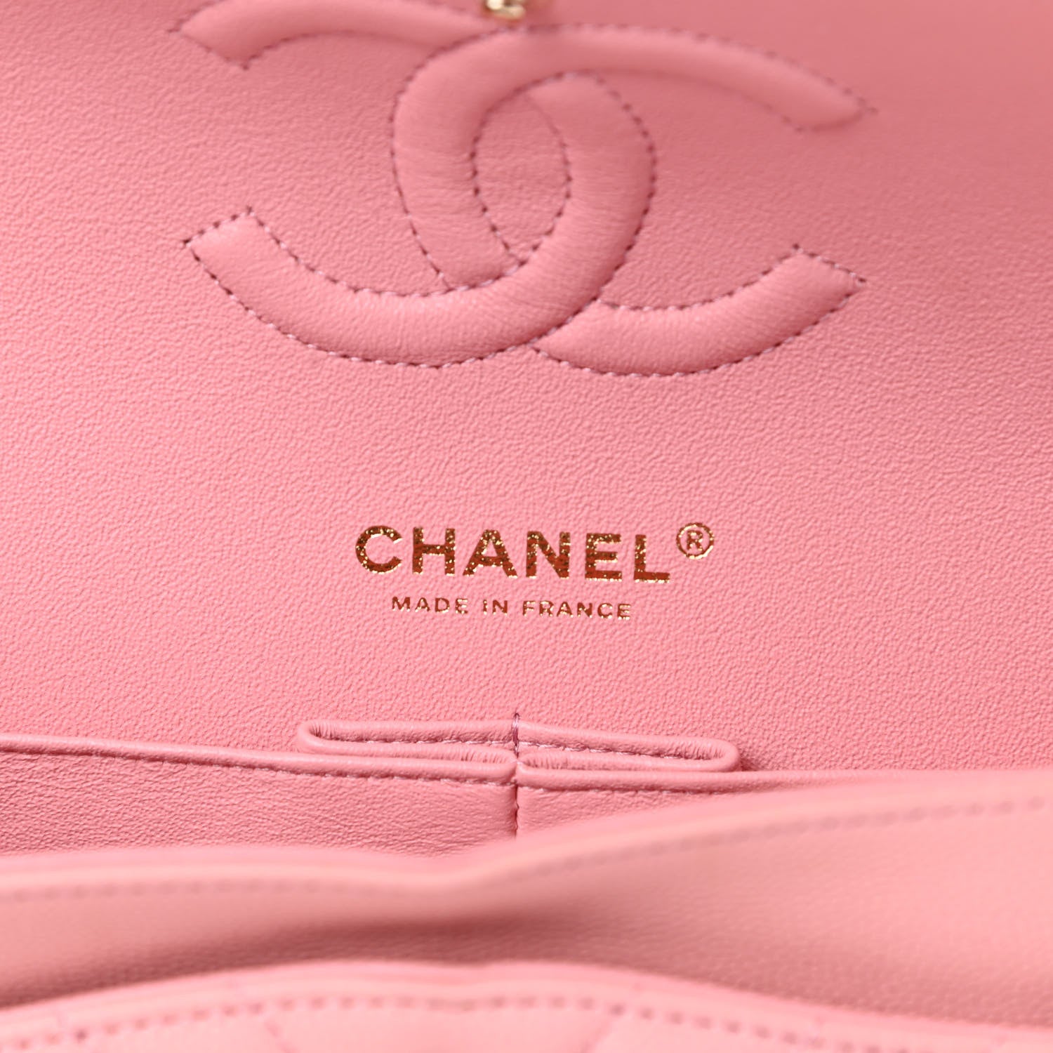 Chanel Caviar Flat Chevron Quilted Medium Double Flap Pink 6 of 12