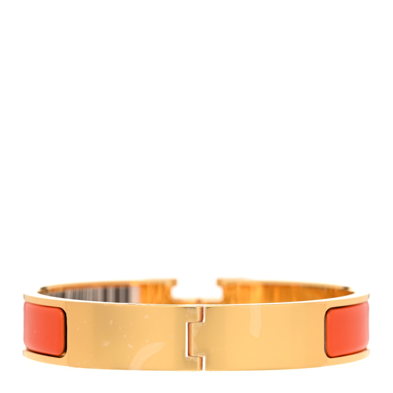 Hermes Enamel Narrow Clic Clac H Bracelet GM Orange Fruite 3 of 5