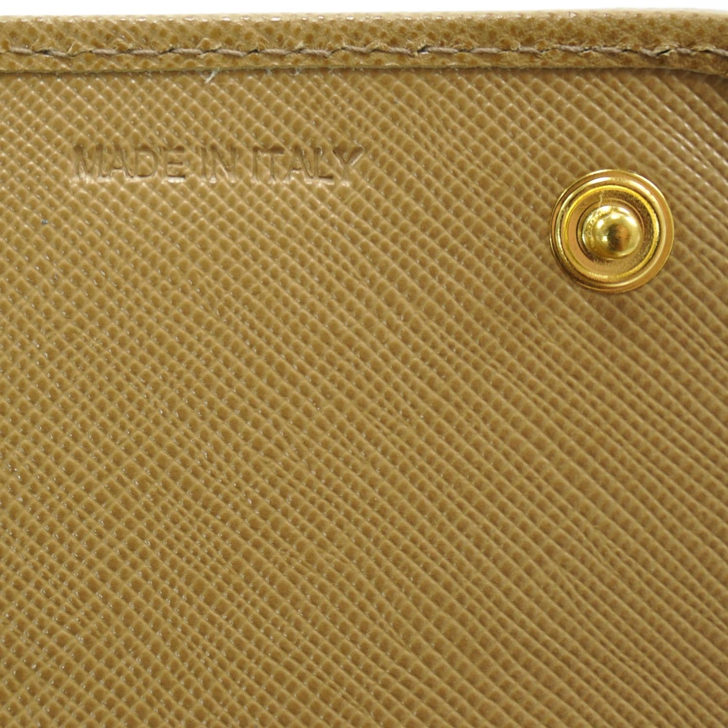 Prada Saffiano Perforated Stripe Continental Wallet Cuoio Mimosa 8 of 9