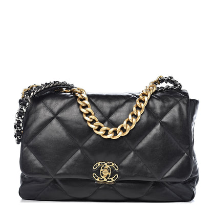 Chanel Goatskin Quilted Maxi 19 Flap Black 1 of 10