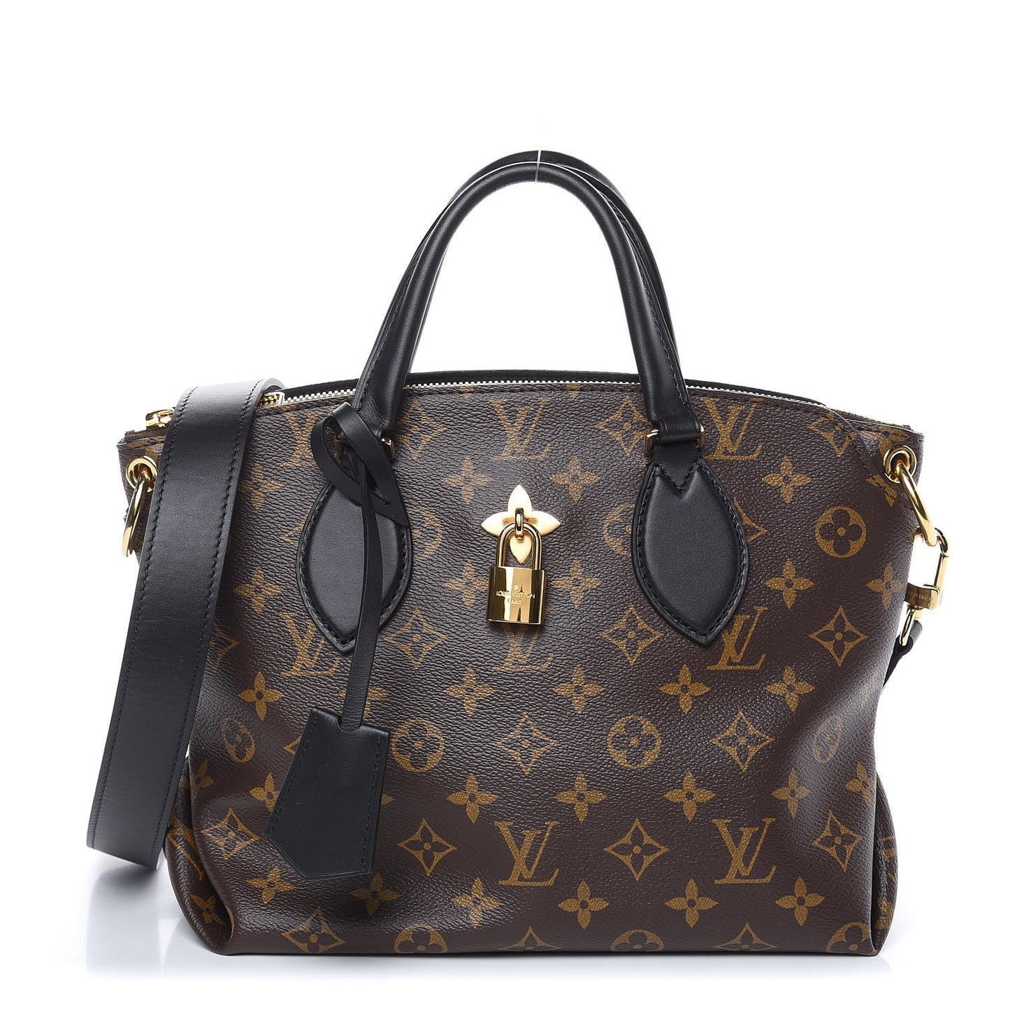 Monogram Flower Zipped Tote PM Black