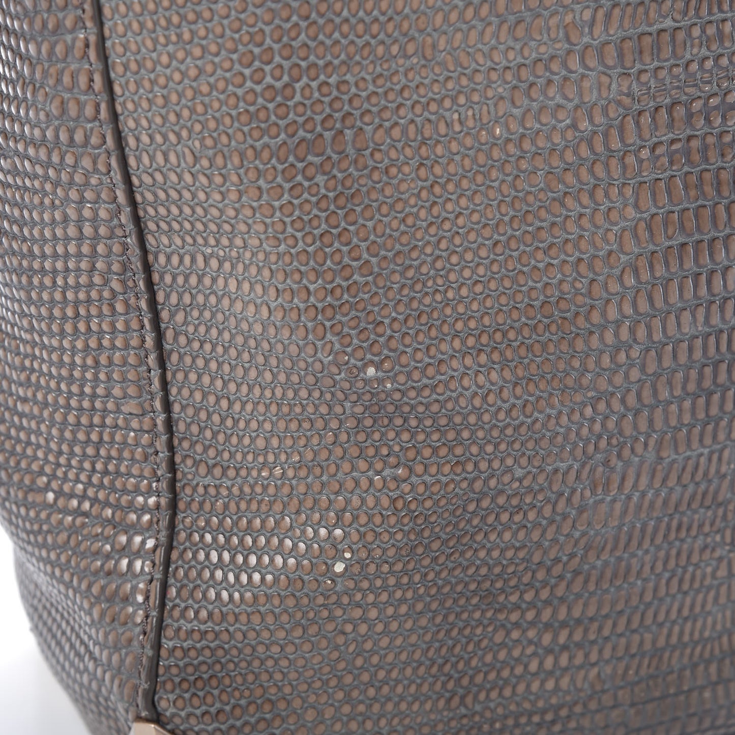 Lizard Embossed Prisma Skeletal Tote Grey