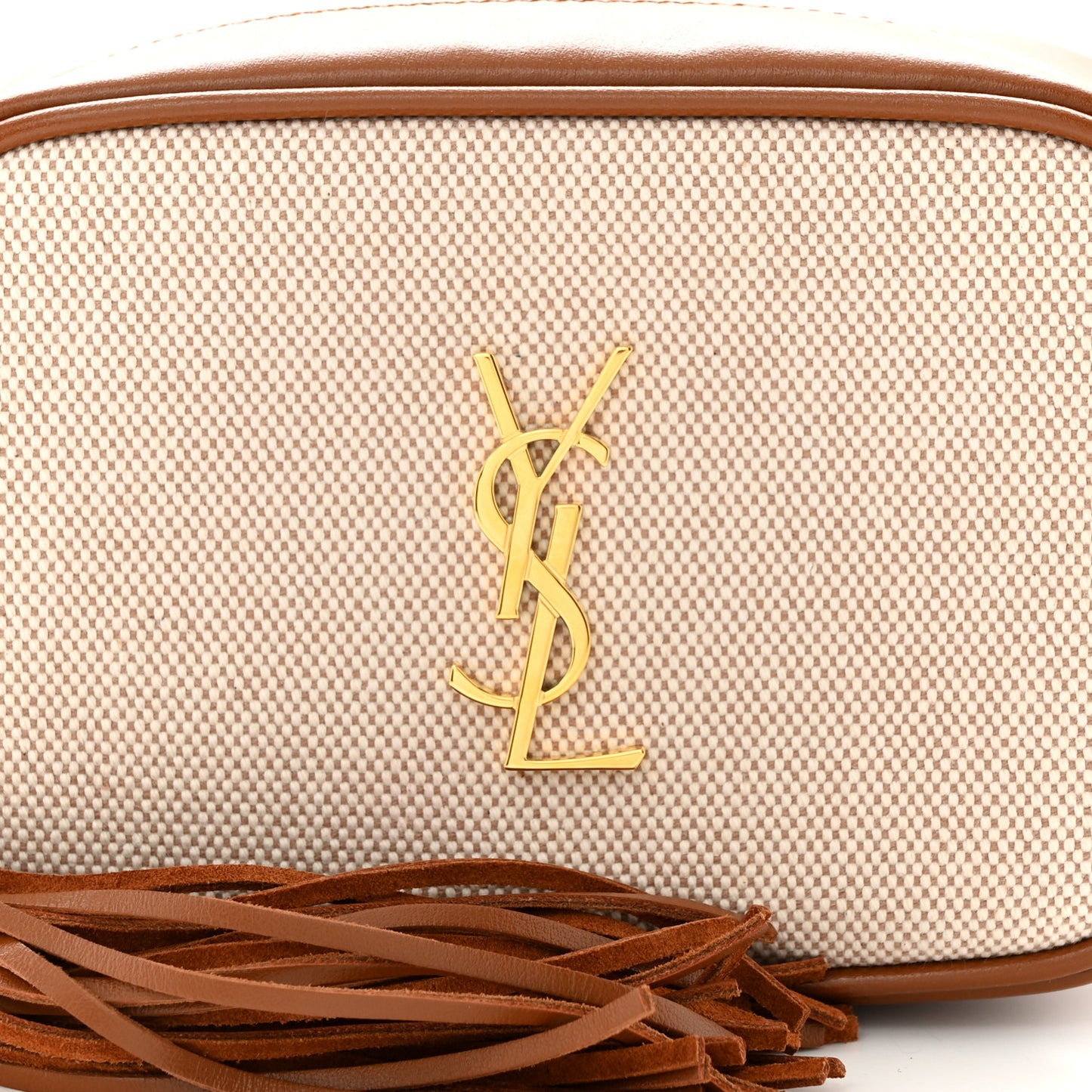 Calfskin Canvas Monogram Lou Belt Bag Natural Beige Brick