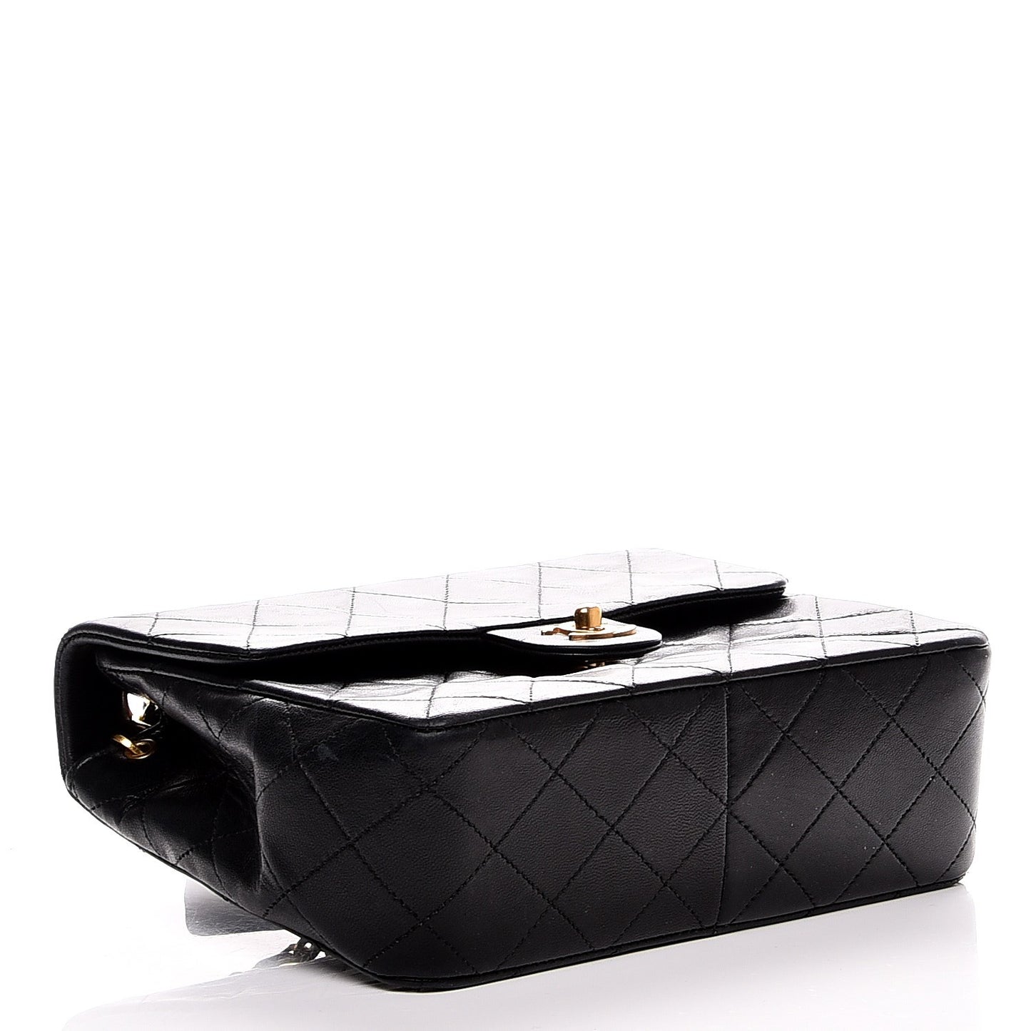 Lambskin Quilted Small Single Flap Black