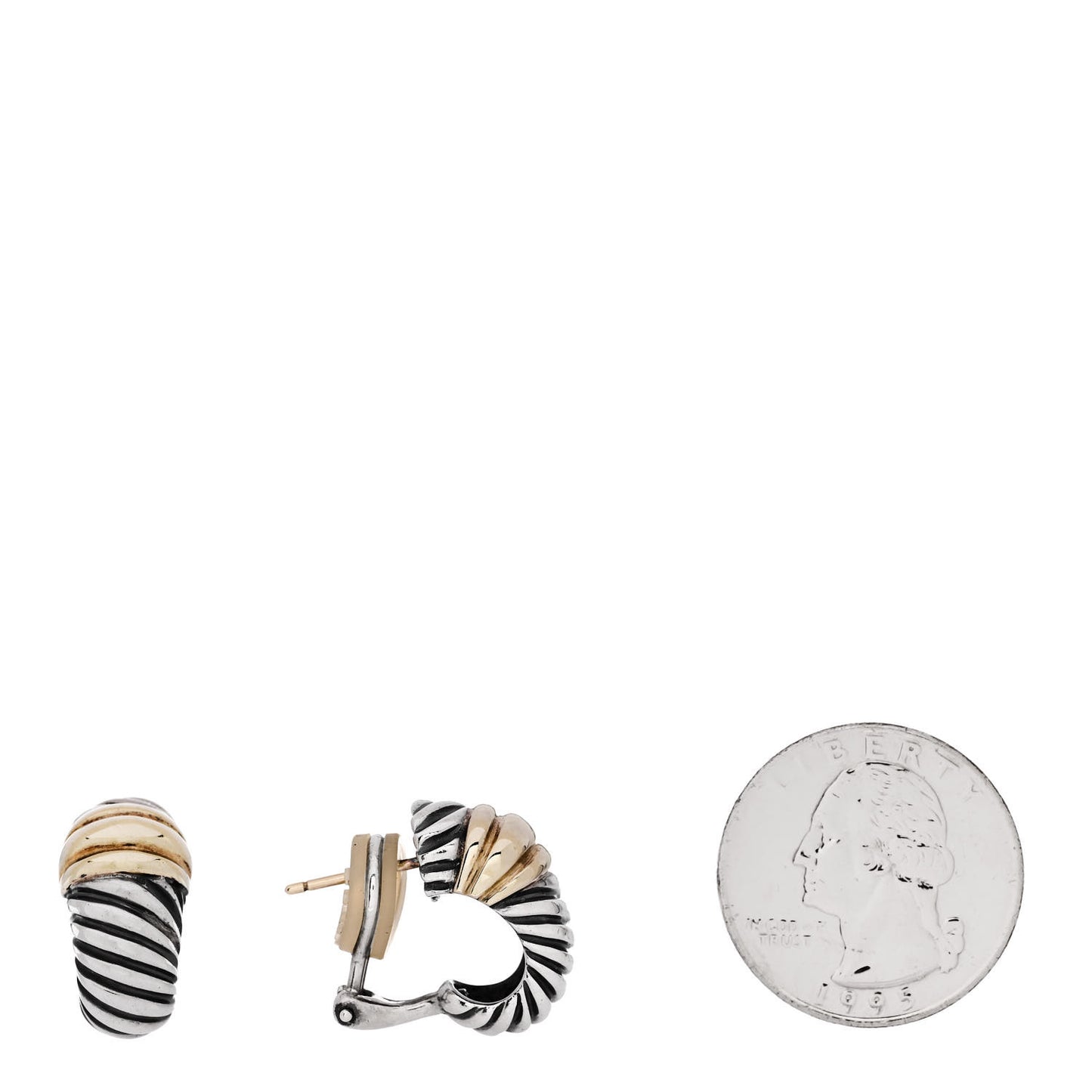 Sterling Silver 14K Gold Thoroughbred Shrimp Earrings